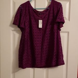 Roz and Ali Plus Sized Purple Top